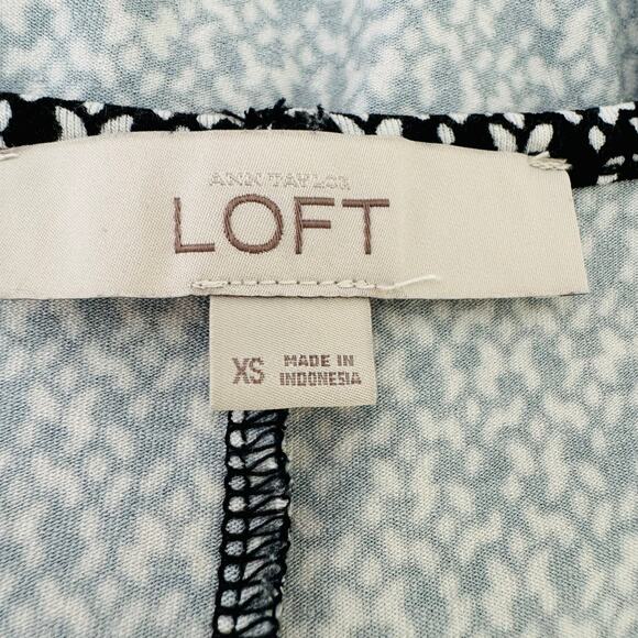 Ann Taylor LOFT Womens Black White Geometric Sleeveless Tank Flowy Dress XS NEW - Picture 5 of 6